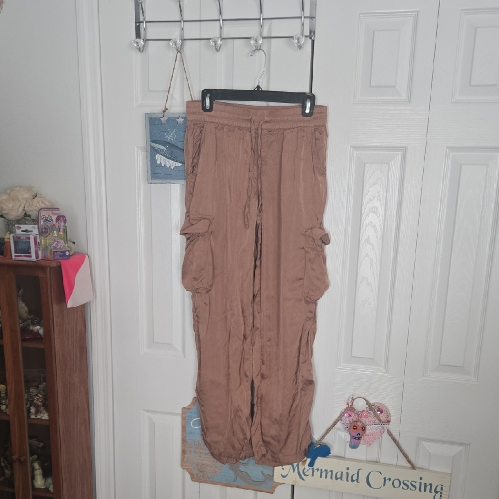 aerie Brown Cargo Jogger Track Pants